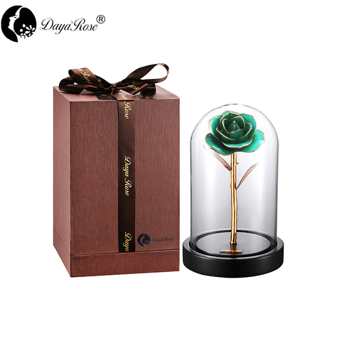 Daiya Sky Blue Rose 24K Gold /gold Leaf+The Glass Cover