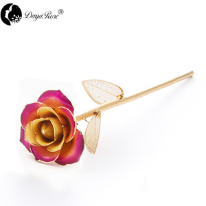 Daiya Champagne Purple Border Rose 24K Gold (gold Leaf)