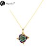 Four-diamond Two-tone Rose Necklace (fresh Rose)