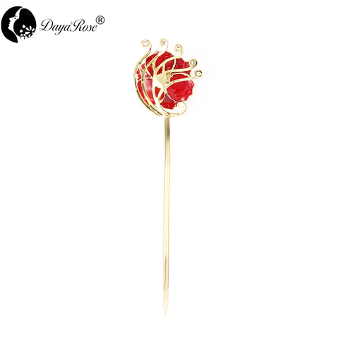 Angel Rainbow Golden Rose Hairpin (natural Flowers)