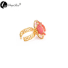Lover Gold Rose Pink Ring (natural Flowers)