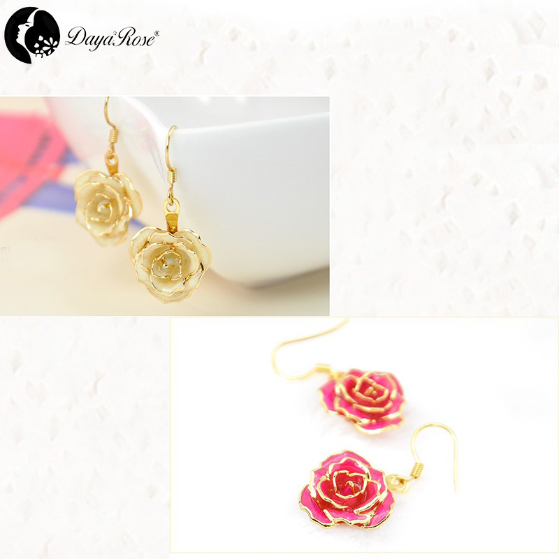 Jane Eyre Gold Rose Earrings (fresh Rose)
