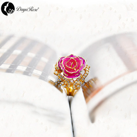 Lovers Gold Rose Rose Red Ring (natural Flowers)