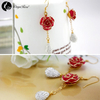 Small Diamond Gold Rose Earrings (fresh Rose)
