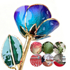 24K Gold Dipped Rose – Sky Ombre Violet Edge 5-Petal Rose
