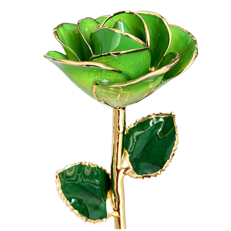 24K Gold Dipped Rose – Golden Forest Gradient 5-Petal Rose