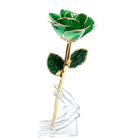 Emerald Gradient rose petal and gold-plated edge detail