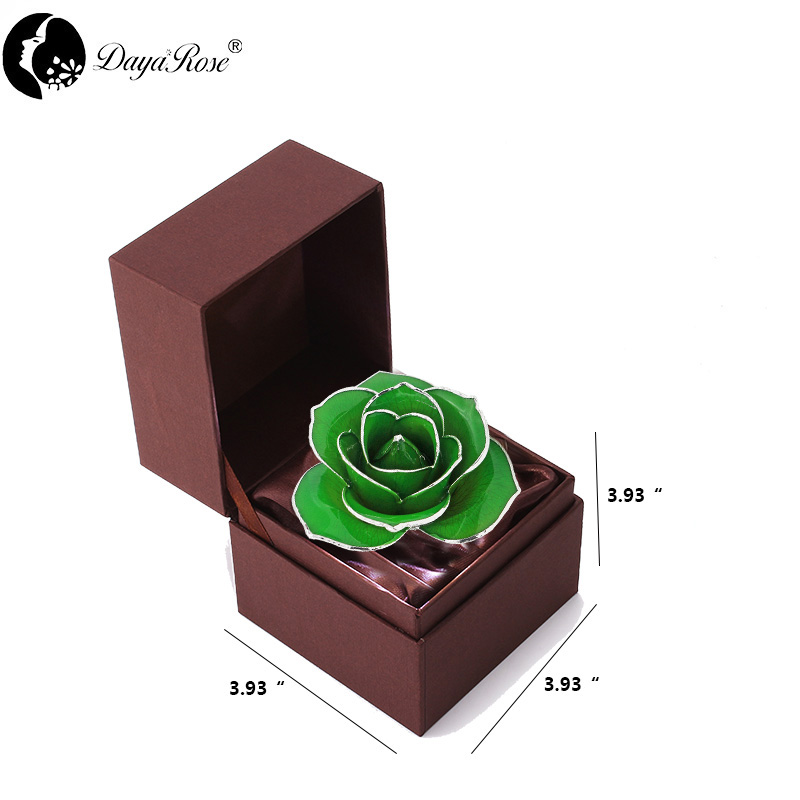 Daiya Dipped Gold Rose Dark Green - Single Flower (Natural Rose Material)