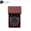 Daiya inlaid silver rimmed black - love only (natural rose colored material)