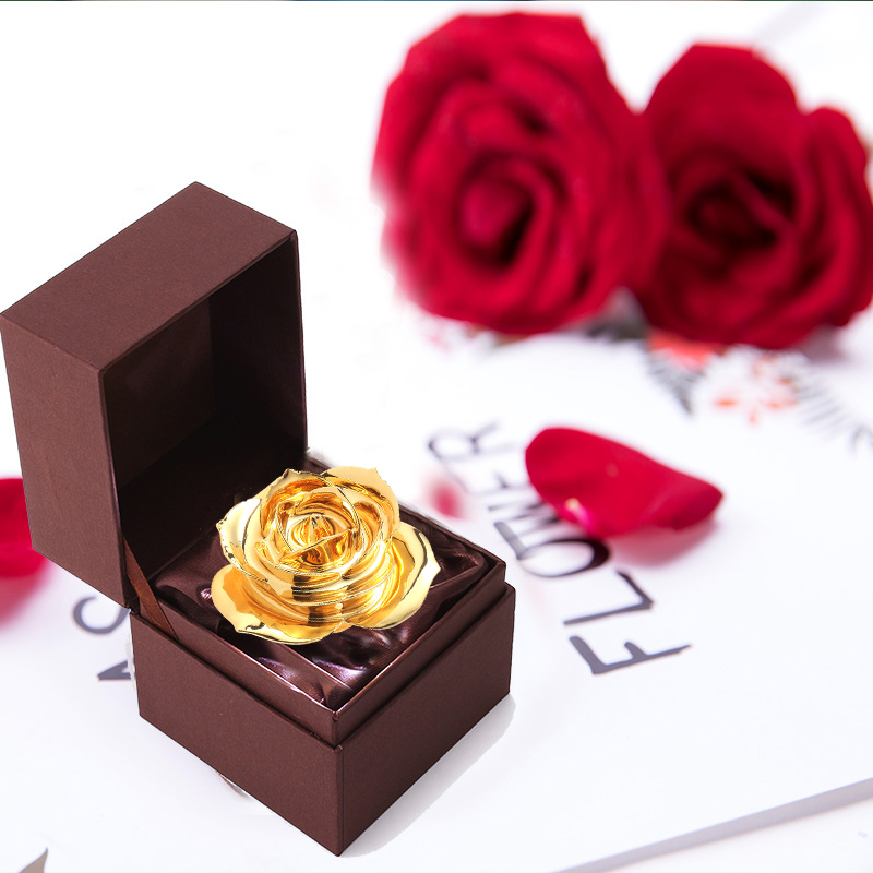 Love Only Full Plated Gold Dipped Rose (Natural Rose Material)