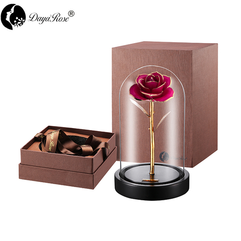 Daiya Rose Red Rose 24K Gold /gold Leaf+The Glass Cover