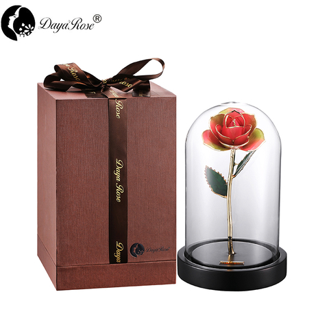 Daiya Rainbow Rose 24K Gold /gold Leaf+The Glass Cover