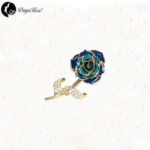Daya Gold Rose Colour Brooch (natural Flowers)