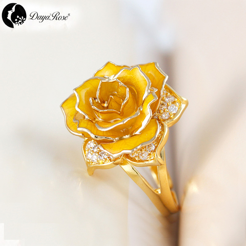 Jinling Love Gold Rose Ring (natural Flowers)