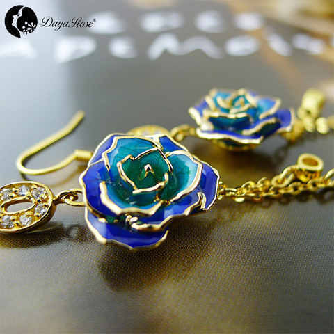 Colorful Gold Rose Earrings (fresh Rose)