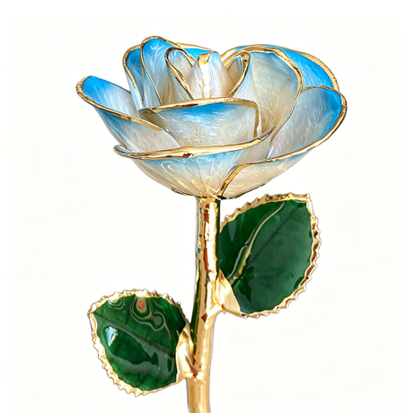 24K Gold Dipped Rose – Golden Sky Gradient 5-Petal Rose