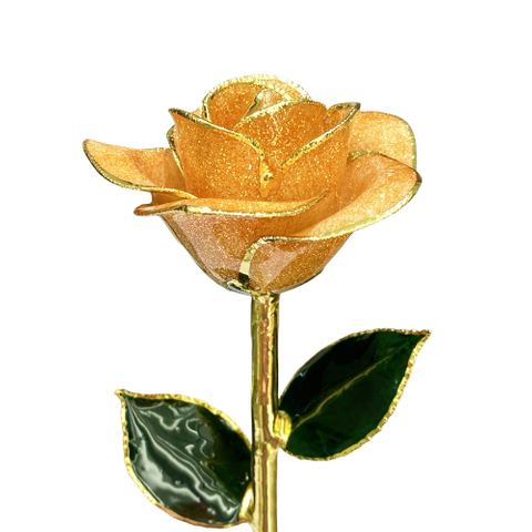 Source factory 24K dipped gold roses Christmas ornaments cross-border e-commerce preferred baking paint flower