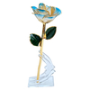 Sky Blue Gradient Edge rose petal and gold-plated detail