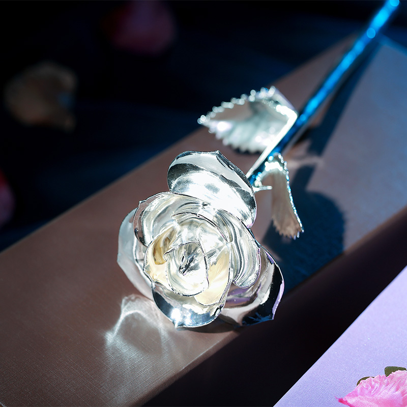 Wholesale Customised Silver Dipped Rose Classic Three Petal Flower