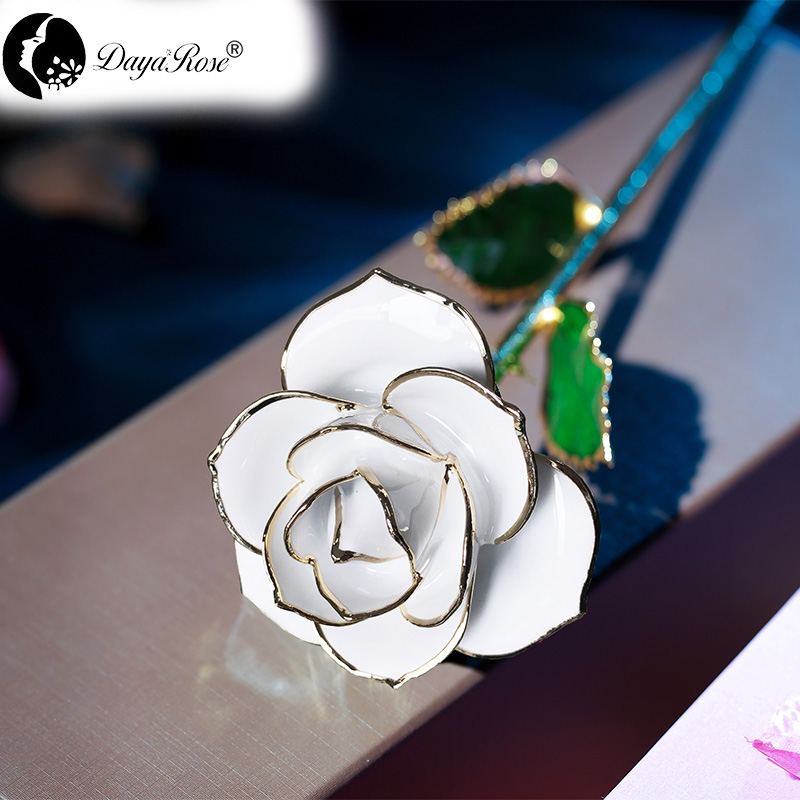 Daya 24K Gold Dipped Rose White Collection Wholesale Customised Holiday Gifts