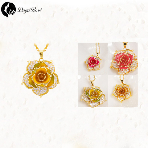 Mosaic Gold Rose Color Jewelry (natural Flowers)