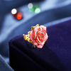Lover Gold Rose Pink Ring (natural Flowers)