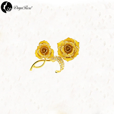 Lover's Pure Gold Rose Brooch (natural Flowers)