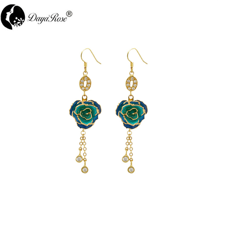 Colorful Gold Rose Earrings (fresh Rose)