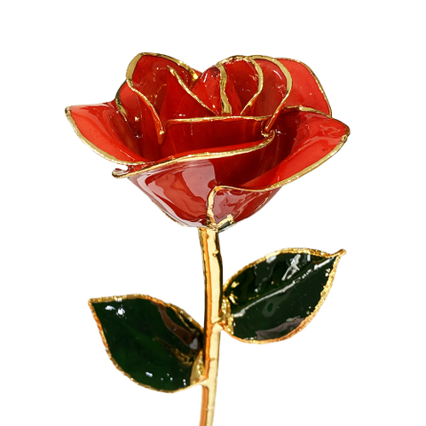 24K gold plated roses Christmas ornament cross border e-commerce preferred baked flowers