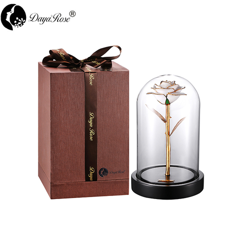 Daiya White Rose 24K Gold /gold Leaf+The Glass Cover