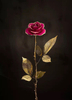 Six Gold Leaf Gold Rose