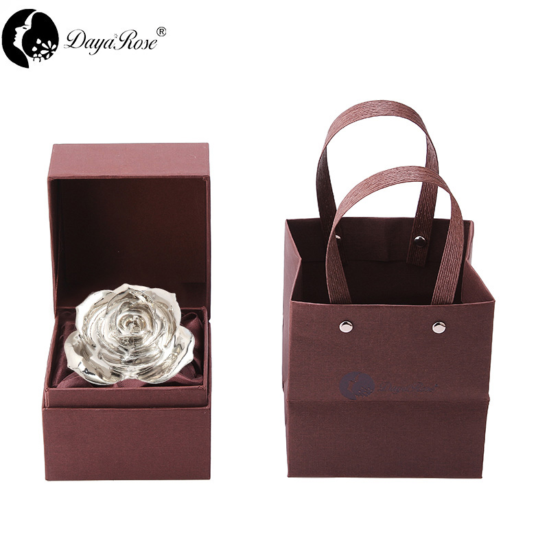 Daiya Full Plated White Gold Rose - Love Only (natural rose colored material)