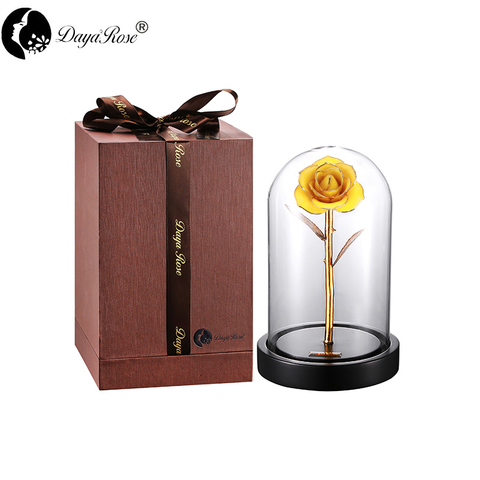 Daiya Lemon Yellow Rose 24K Gold /gold Leaf+The Glass Cover