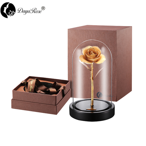 Daiya Original White Rose 24K Gold /gold Leaf+The Glass Cover