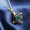 Four-diamond Two-tone Rose Necklace (fresh Rose)