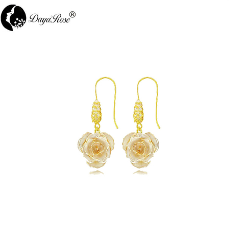 Mini Diamond Gold Rose Earrings (fresh Rose)