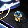 Lover Gold Rose Blue Ring (natural Flowers)