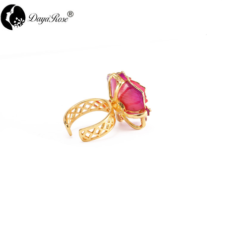 Lovers Gold Rose Purple Ring (natural Flowers)
